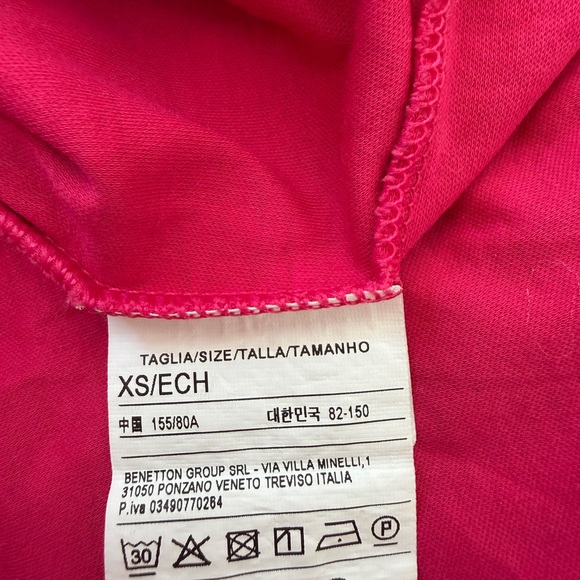United Colors Of Benetton Shirt Women’s XS Pink Short Sleeve - Picture 4 of 5